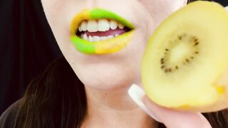 Asmr Sensually Eating Gold Kiwi Fruit Mouth Close Up Fetish By Pretty Milf Jemma Luv