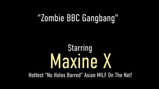 Monster Cock Gang Bang! Asian Sex Doll Maxine X Fucks 7 Zombies? What