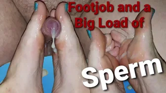 Footjob And A Huge Load Of Sperm All Over The Soles And Toes Of My Cum Addict Whore, Feetcouple69