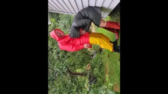 Blowjob In Rainwear And Red Hunter Boots