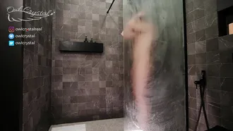 Owlcrystal Is Getting Fucked From Behind While Getting Really Wet In The Shower