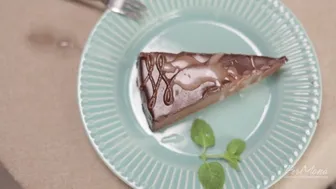 Chocolate Cake Plating With Sperm