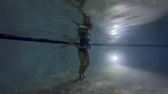 Carissa In An Esther Williams Bathing Suit And Classic Oval Mask-Attracted To The Light